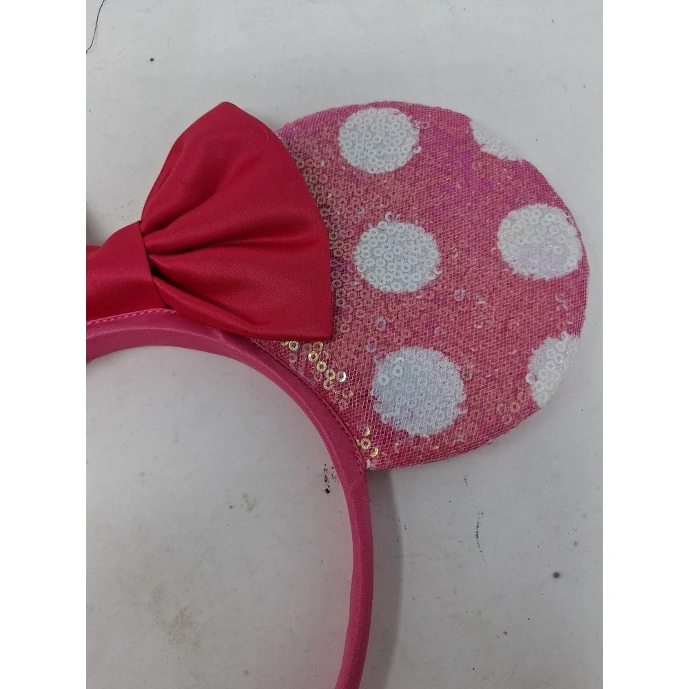 DISNEY JUNIOR MINNIE Pinks EARS Headband Sequins Glitter 157179 SAM Polka Dots I